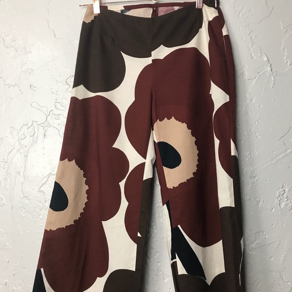 Marimekko Vtg 1970’s Unikko Floral wide leg Pants - Picture 2 of 7